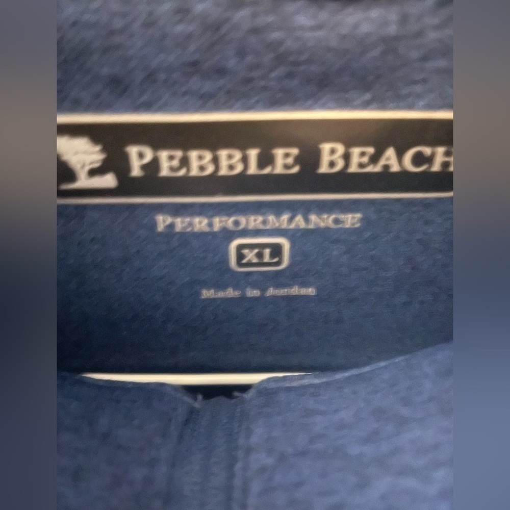 New Pebble Beach Performance Mens Medium Blue Quarter Zip Up Pullover XL - Picture 7 of 9